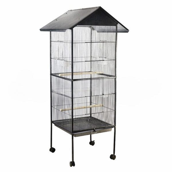Salesbay Wrought Metal Bird Cage Feeder Finch Parrot Budgie Small Medium Sized Two Floor Wws
