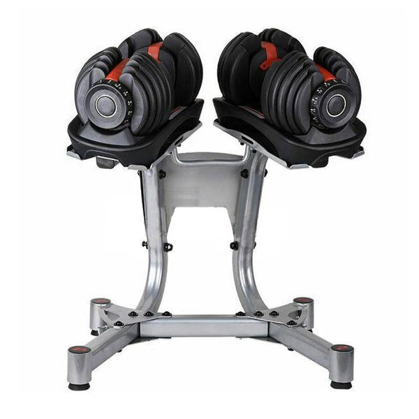 Fitness Master 48kg Adjustable Dumbbell Set w Stand Home GYM Exercise Equipment Weights Wws