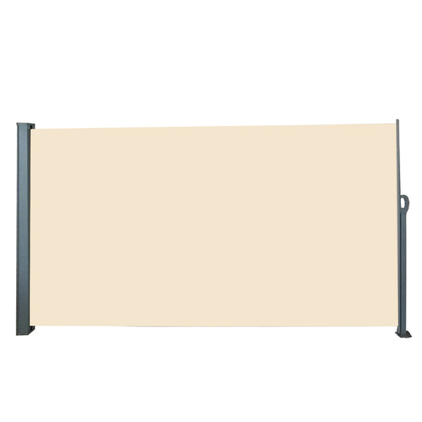 Elora Side Awning Beige 180x300cm Sun Shade Indoor Outdoor Blinds Retractable Partition Screen Wws