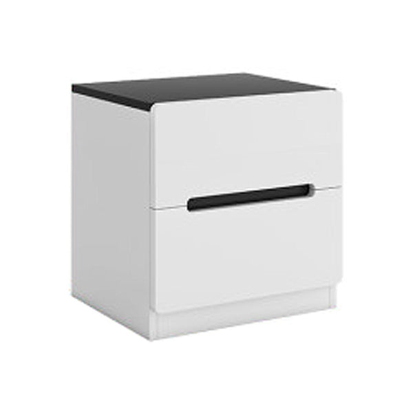 Foret Bedside Tables Drawers Nightstand Bedroom Storage Cabinet White Black 2 Drawer in black and white shade.