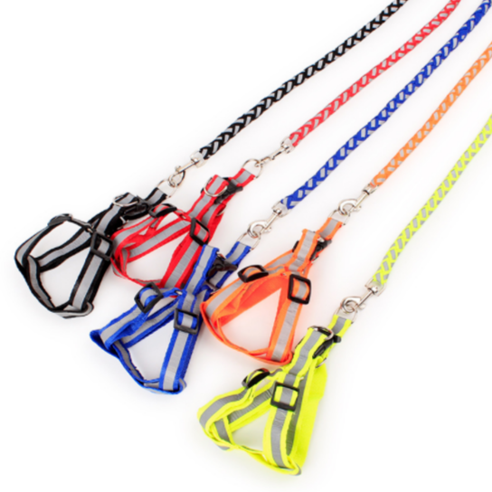 Pet Lead Safety Chain Chest Strap Collar Dog Walk Leash Night Reflection Rope