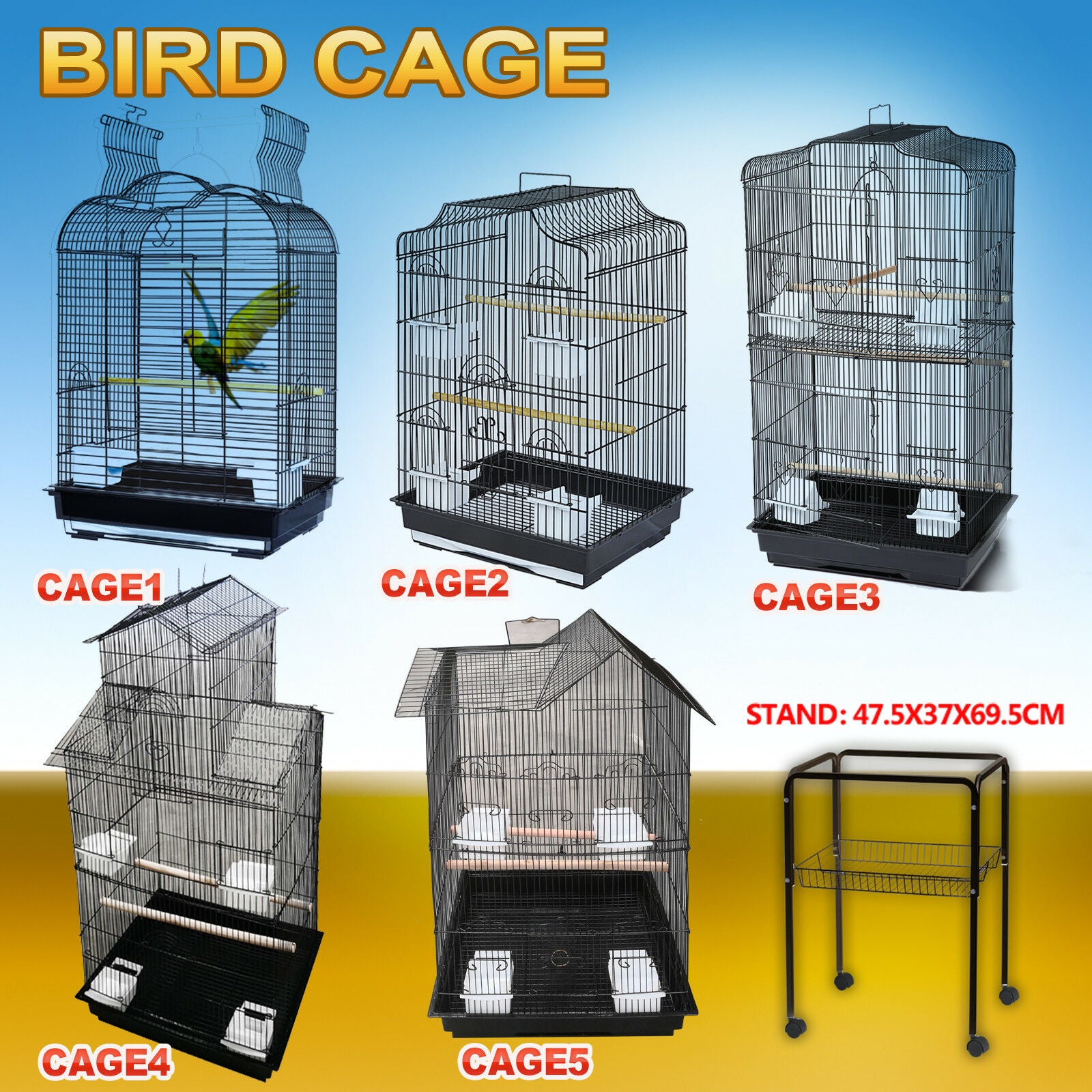 Medium bird deals cage with stand