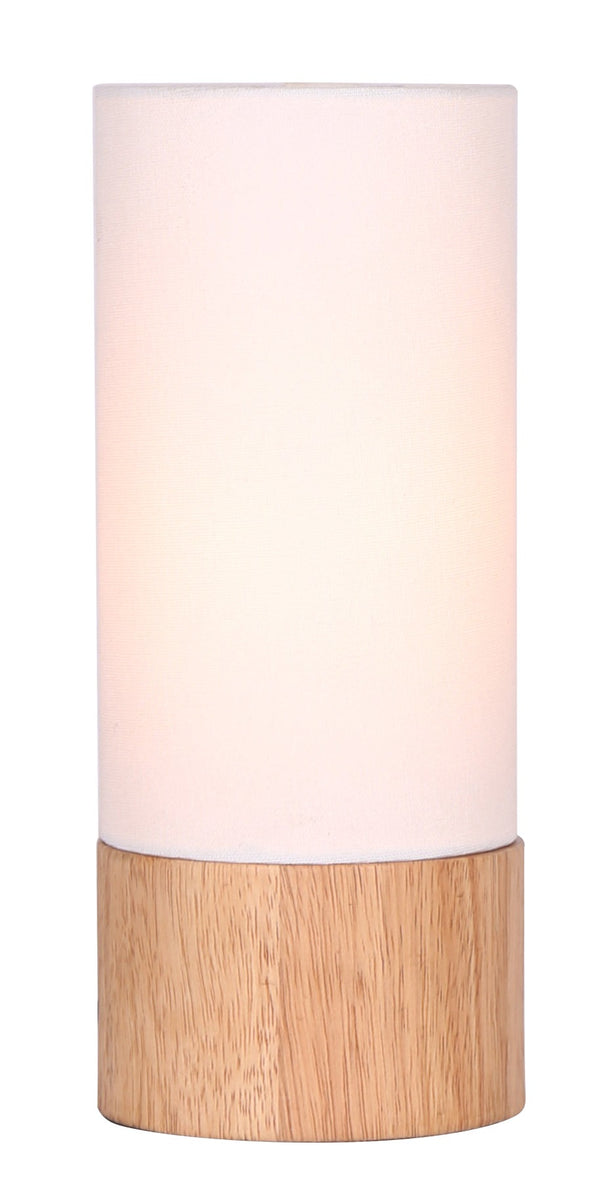 Table Lamp Desk Lamps Bedside Side Light Reading Cylinder Fabric Shade Wooden Lighting
