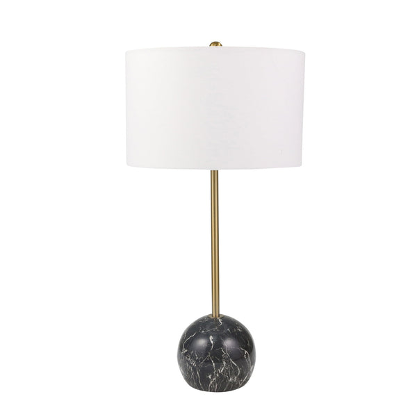 Table Lamp Desk Lamps Bedside Side Light Reading Black Marble Decal Fabric Lighting Decor