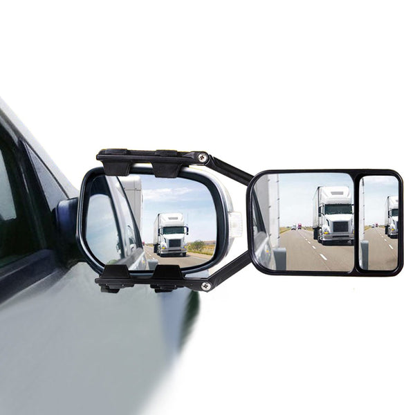 1x Adjustable Big Size Towing Mirror Clip-on Side Mirror Extension for Car Trailer Rectangle Horizontal Landscape