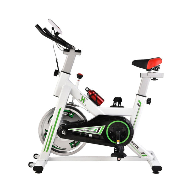 White Exercise Spin Bike Home Gym Workout Equipment Cycling Fitness Bicycle 6kg Wheels