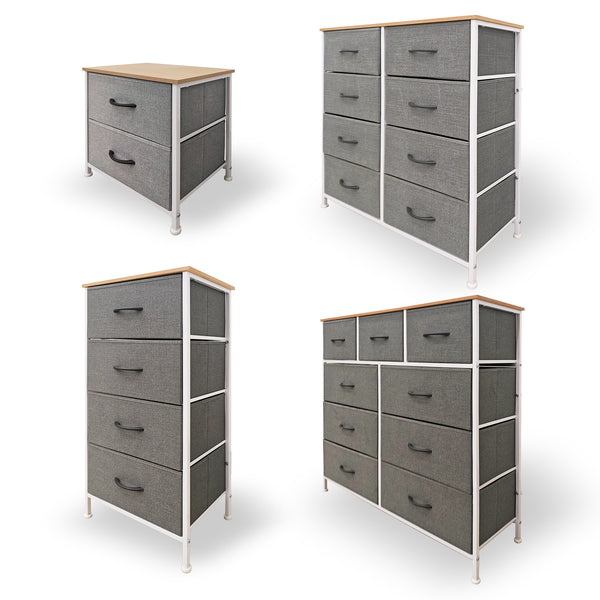 Foret Chest of Drawers Storage Cabinet Tower Dresser Wood Top Tallboy Organizer