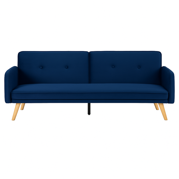 Foret Velvet 3 Seater Sofa Bed Click Clack Lounge Couch Convertible Futon Blue