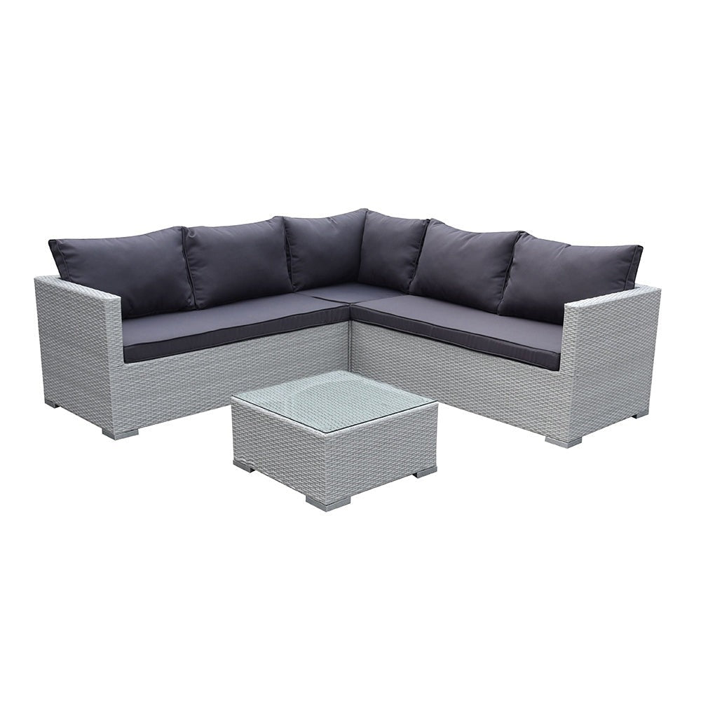 Elora Lounge Set Outdoor Sofa Furniture Rattan Wicker Corner w Table ...