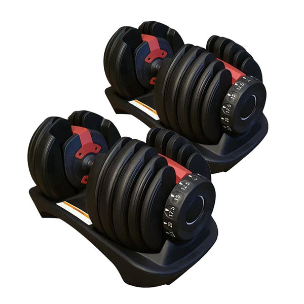 Fitness Master 48kg Adjustable Dumbbell Set Home GYM Exercise Equipment Weight 2x 24kg Wws