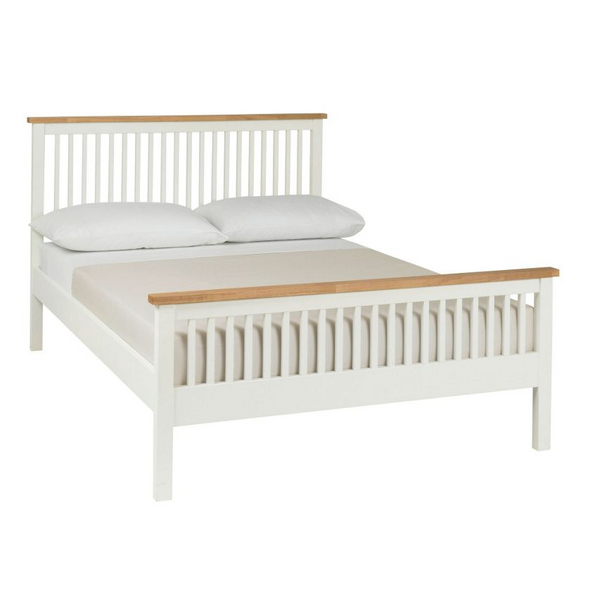 Foret Bed Frame Base Support Bedroom Furniture Wooden White Double Wws