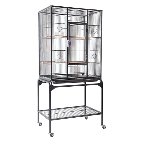 Salesbay Rolling Large Bird Cage Cockatiel Conure Parrot w/Detachable stand Storage Wws