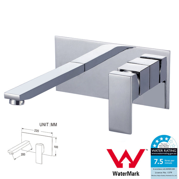 Watermark WELS Bathroom Laundry Wall Mixer Tap Basin Faucet Vanity Swivel Chrome