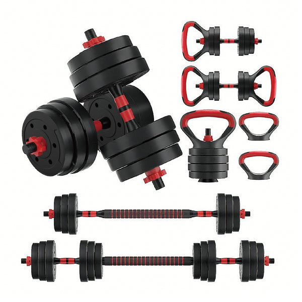 Fitness Master 30KG 7-in-1 Adjustable Dumbbell Barbell Kettlebell Set Home Gym