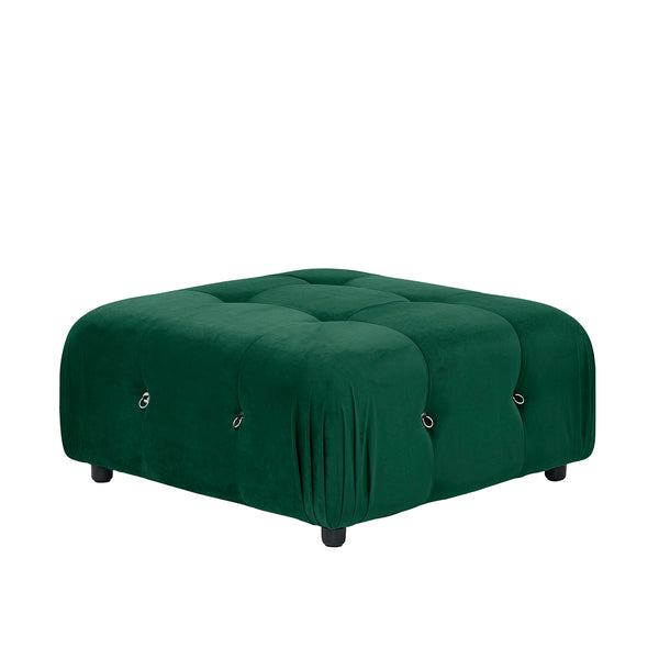 Foret 1pc Sofa Ottoman Modular Sectional Armless Tufted Velvet Couch Green