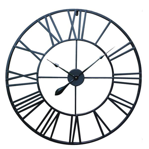 100cm Round Wall Clock Metal Industrial Iron Vintage French Provincial Antique