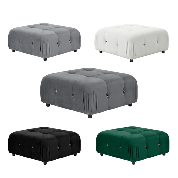 Foret 1pc Sofa Ottoman Modular Sectional Armless Tufted Velvet Couch 5 colors