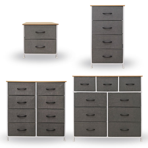 Foret Chest of Drawers Storage Cabinet Tower Dresser Wood Top Tallboy Organizer