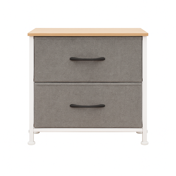 Foret Chest of 2 Drawers Storage Cabinet Tower Dresser Fabric Lowboy Organizer