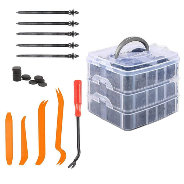 Elora 750PCS Car Fastener Clips Mixed Plastic Body Push Retainer Pin Trim Panel