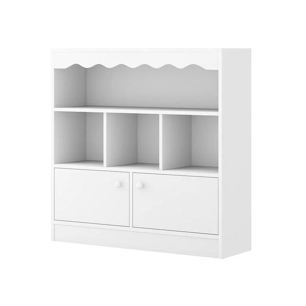 Foret Bookshelf Bookcase For Kids Display Rack Organiser Cabinet Shelves 2-Tier White