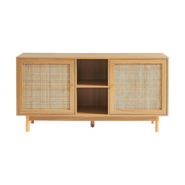 FORET Rattan Sideboard Buffet Cabinet Storage Cupboard Console 150cm Oak