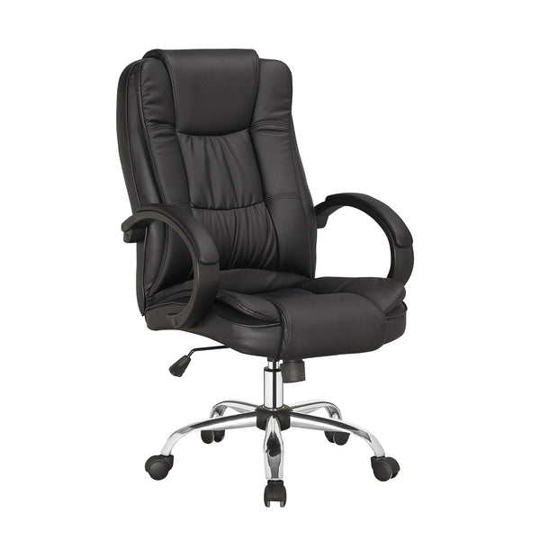 Office Chair PU Leather Computer Gaming Executive Racer Chairs Gas Lift Seat Black