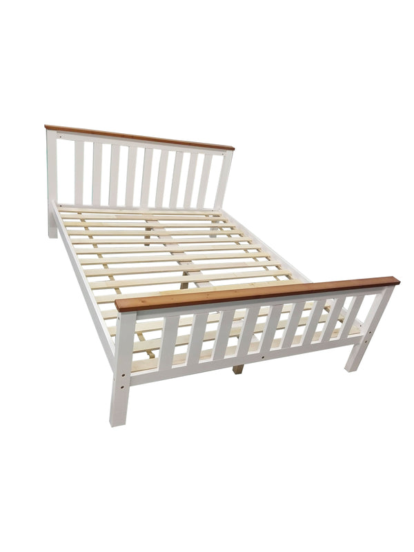 Foret Bed Frame Base Support Bedroom Furniture Wooden White Queen