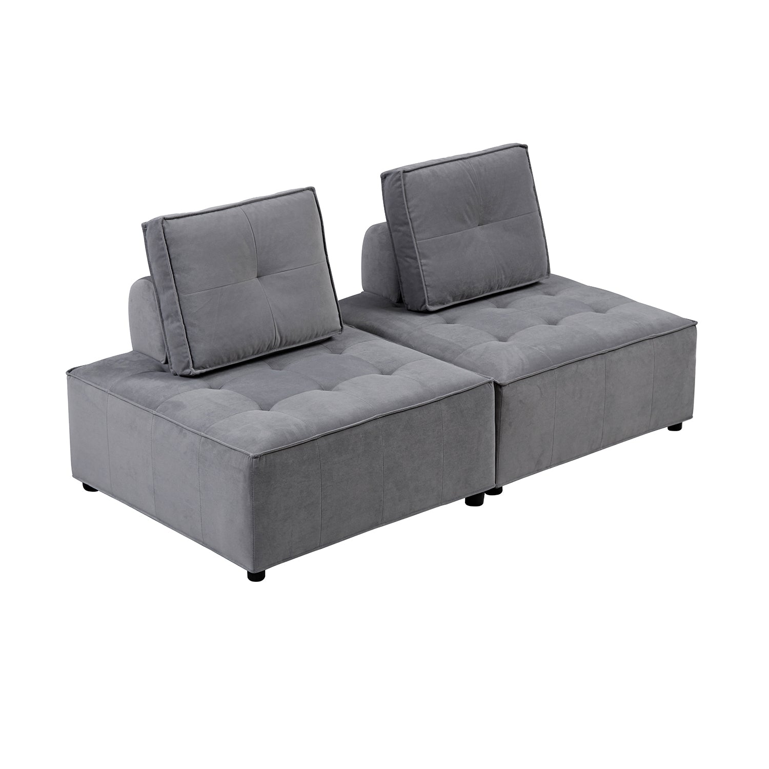 Extend Couch Foret 2pc Armless Seat Modular Extension Lounge Couch Velvet Sofa Ligh ...