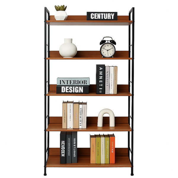 Foret Bookshelf Display Shelf Metal Storage Industrial 5 Tier Rack Kitchen Shelf