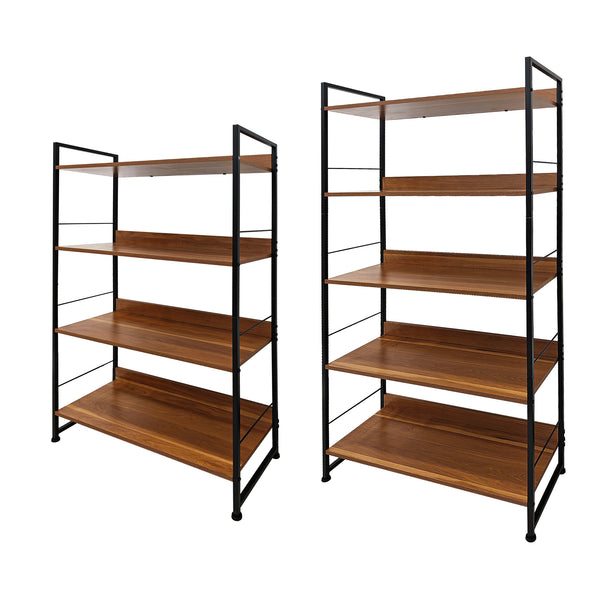 Foret Bookshelf Display Shelf Metal Storage Industrial 4/5 Tier Rack Shelf