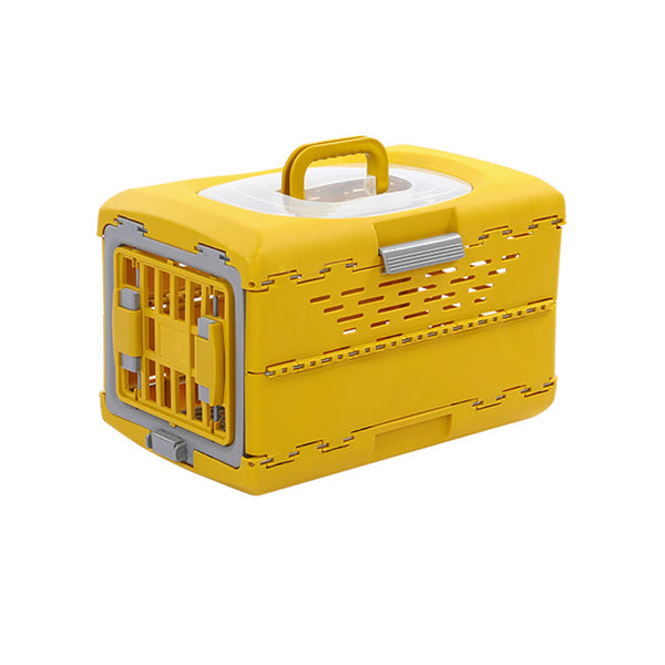 SALESBAY Yellow Foldable Pet Carrier Portable Travel Bag for Dog Cat Kennel Cage