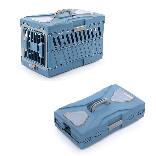 Salesbay Foldable Pet Carrier Portable Dog Cat Travel Bag Cage House Kennel Case Blue Wws