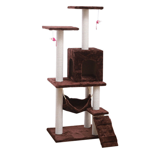 Salesbay 3 Tier Pet Play House Cat Tree Hammock Toy Scratcher Scratchpost Scratching Post Tower Wws