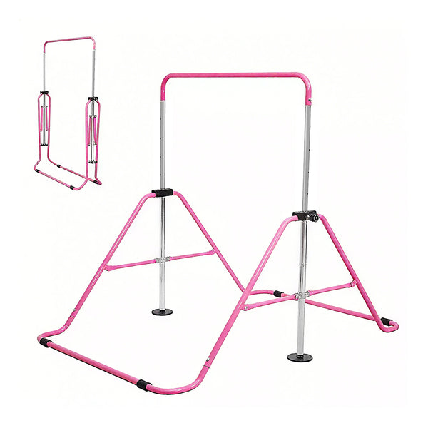 FITNESS MASTER Kids Gymnastics Bars Training Horizontal Bar Monkey Kip Bar Pink
