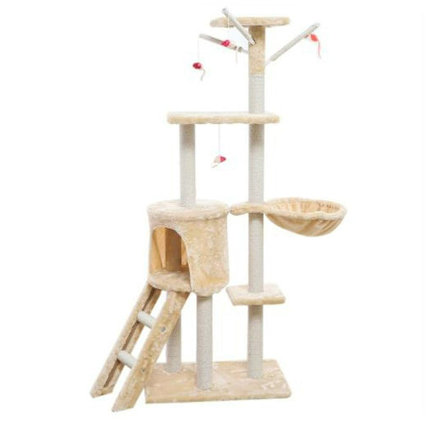 Salesbay 4 Tier Pet Play House Cat Tree Ladder Toy Scratcher Scratchpost Scratching Post Tower Wws