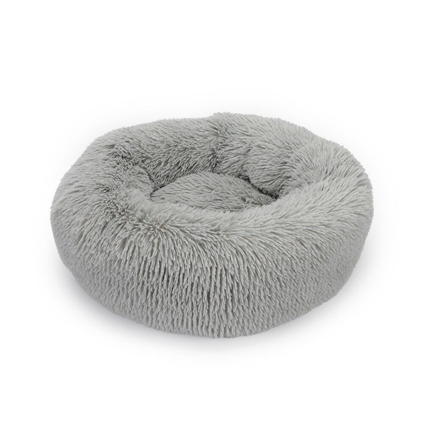 Salesbay Warm Plush Round Donut Pet Dog Cat Bed Fur Soft Kennel Cushion