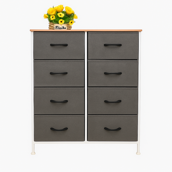 Foret Chest of 8 Drawers Storage Cabinet Tower Dresser Tallboy Retro Wooden Top