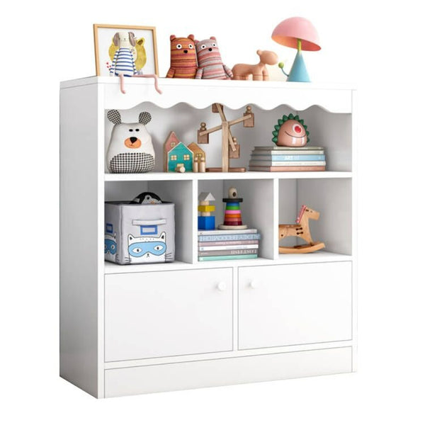 Foret Bookshelf Kids Bookcase Display Rack Organiser Children Cabinet Shelves White