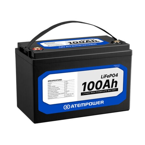 12V 100AH Atempower Rechargeable Lithium Battery LiFePO4 Sealed Deep Cycle
