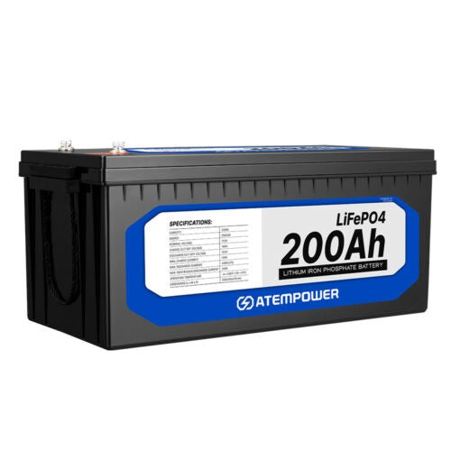 12V 200AH Atempower Rechargeable Lithium Battery LiFePO4 Phosphate Deep Cycle