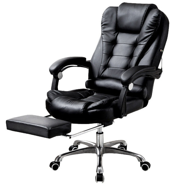 Executive Office Chair Black PU Leather Massage Computer Gaming Gas Lift Seat w Footrest