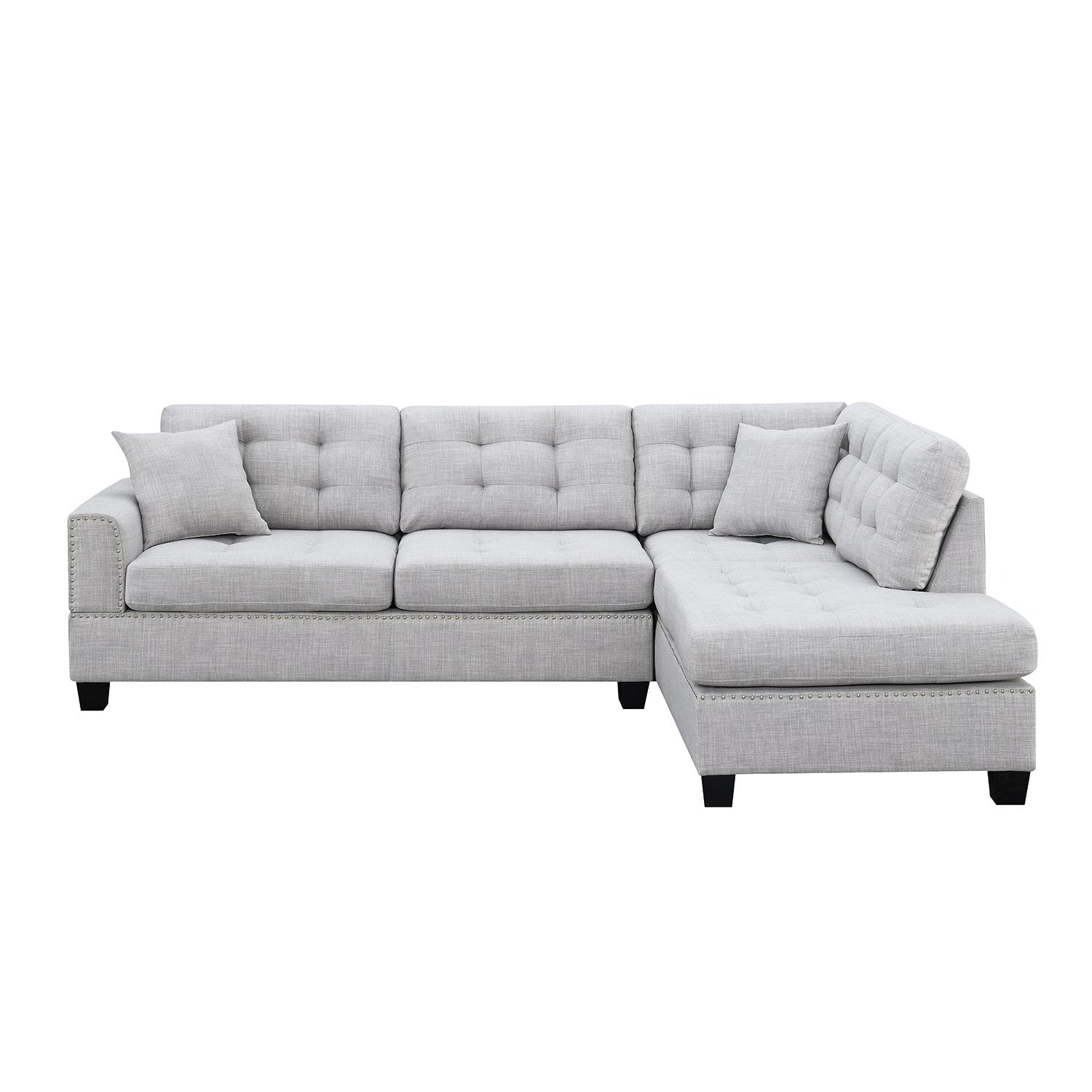 Foret 4/5 Seater Light Grey Sofa Modular Corner Lounge Chaise Couch ...