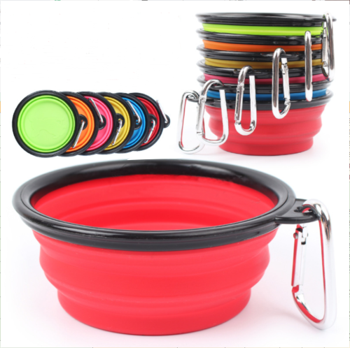 Portable Silicone Collapsible Pet Feeder Travel Feeding Bowl Water Dish Feeder