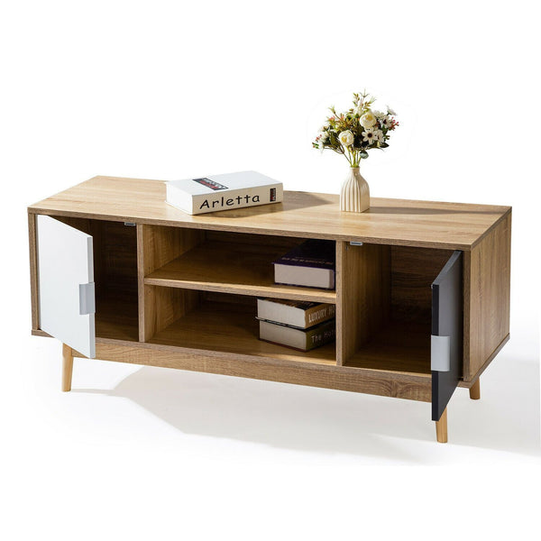 Foret TV Cabinet Stand Entertainment Unit Storage Shelf Living Room 140cm Wooden