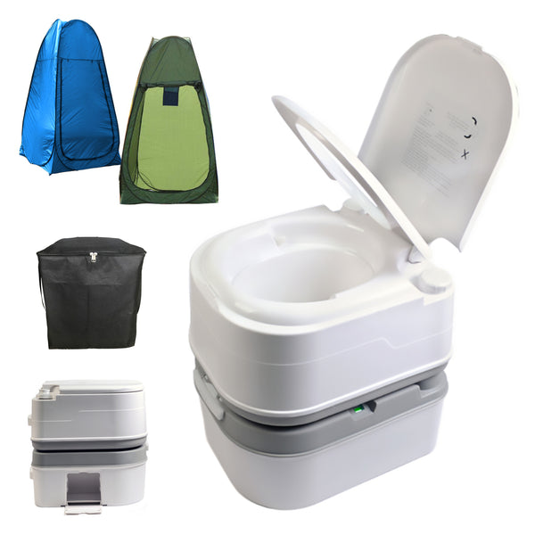 Portable Camping Toilet Outdoor Pop Up Tent Change Privacy Shower Travel Bag - 3pc Package