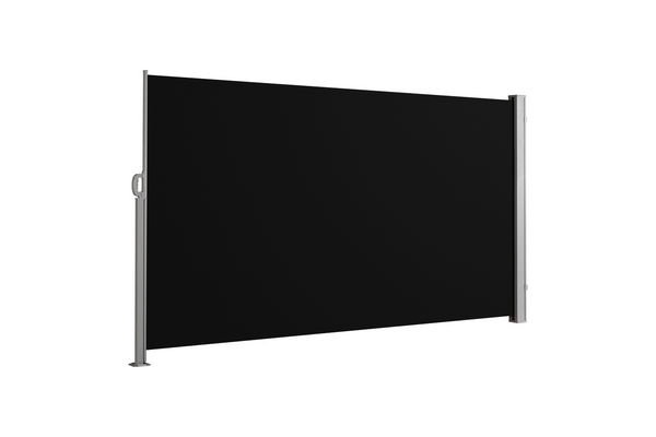 Side Awning Black 200x300cm Sun Shade Indoor Outdoor Blinds Retractable Partition Screen