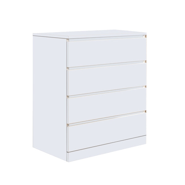 Foret Dresser Tallboy Lowboy Cabinet Bedroom Storage Chest 4 Drawers Wood White