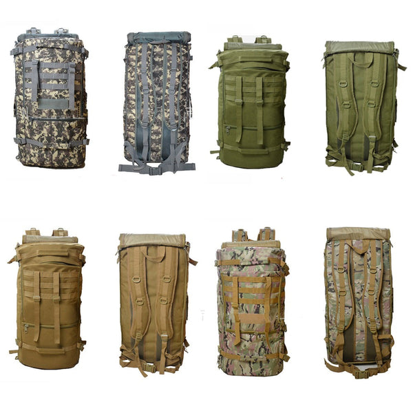 Hiking 55L Outdoor Rucksack Tactical Military Backpack Shoulder Sport Canvas Bag