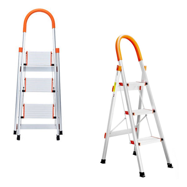 3 Step Aluminium Multi-Purpose Folding Ladder Light Weight Non Slip Platform